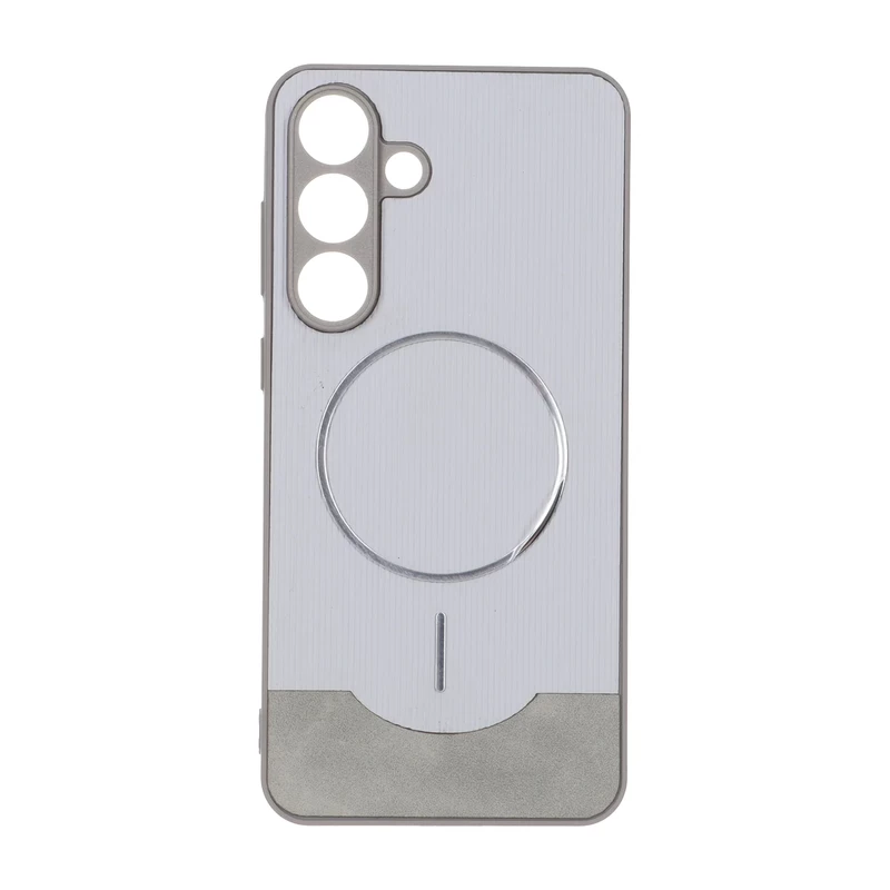 قاب Line Case جیر MagSafe فلزی محافظ لنزدار Samsung Galaxy S25 FE - طوسی
