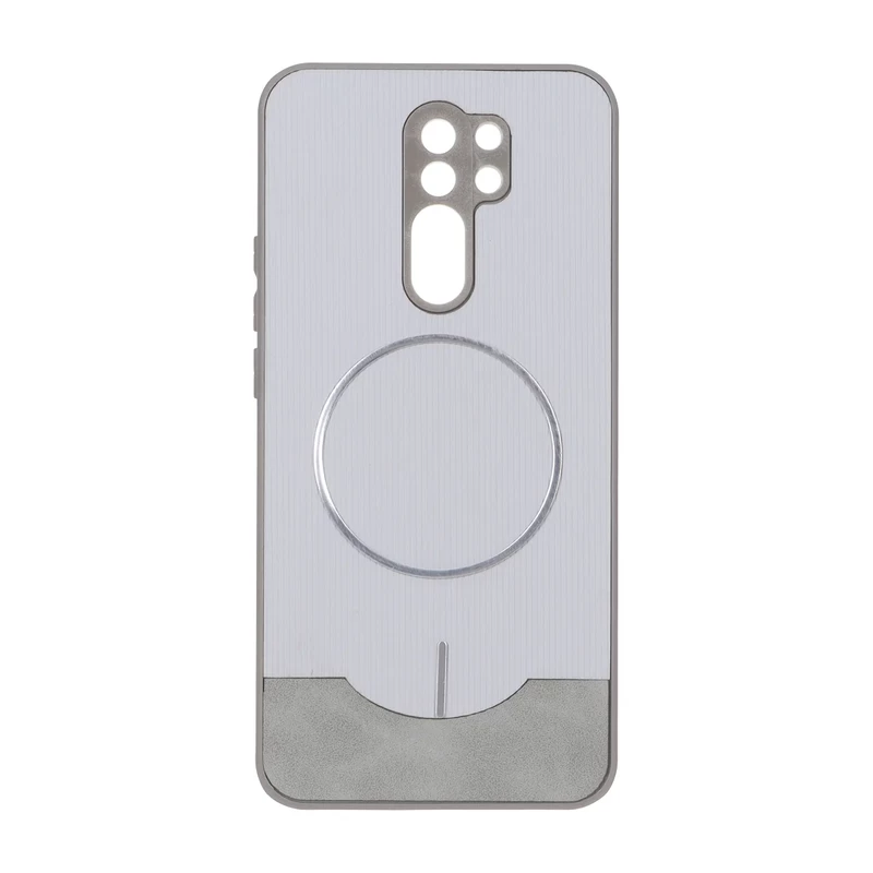 قاب Line Case جیر MagSafe فلزی محافظ لنزدار Xiaomi Redmi 9 / Redmi 9 Prime / Poco M2 - طوسی