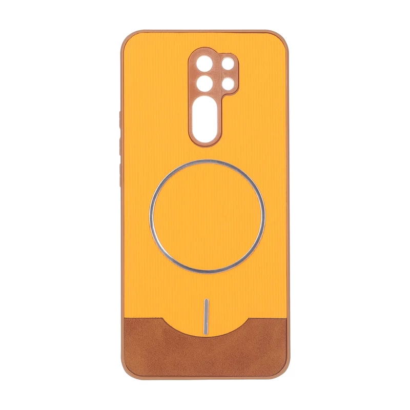 قاب Line Case جیر MagSafe فلزی محافظ لنزدار Xiaomi Redmi 9 / Redmi 9 Prime / Poco M2 - نارنجی