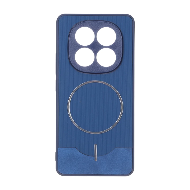 قاب Line Case جیر MagSafe فلزی محافظ لنزدار Xiaomi Redmi Note 14 Pro 4G - سرمه ای