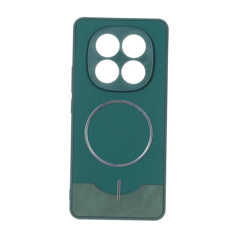 قاب Line Case جیر MagSafe فلزی محافظ لنزدار Xiaomi Redmi Note 14 Pro 4G - سبز