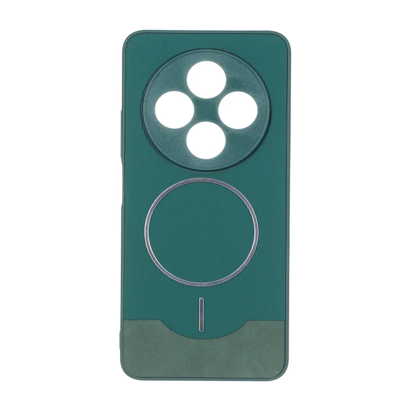 قاب Line Case جیر MagSafe فلزی محافظ لنزدار Xiaomi Redmi 14C / Redmi A4 / Poco C75 - سبز