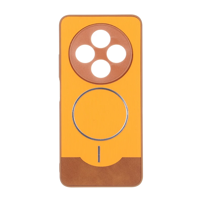 قاب Line Case جیر MagSafe فلزی محافظ لنزدار Xiaomi Redmi 14C / Redmi A4 / Poco C75 - نارنجی
