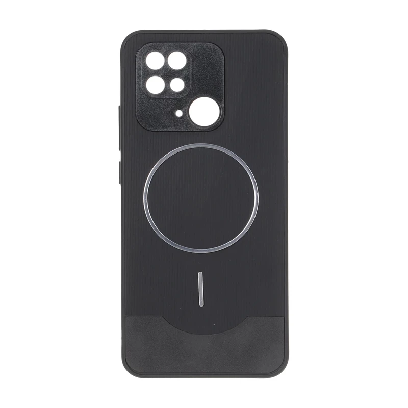 قاب Line Case جیر MagSafe فلزی محافظ لنزدار Xiaomi Redmi 10C / Redmi 10 Power / Poco C40 - مشکی