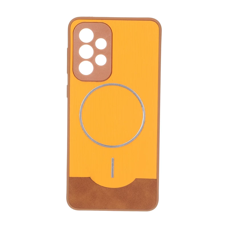 قاب Line Case جیر MagSafe فلزی محافظ لنزدار Samsung Galaxy A33 - نارنجی
