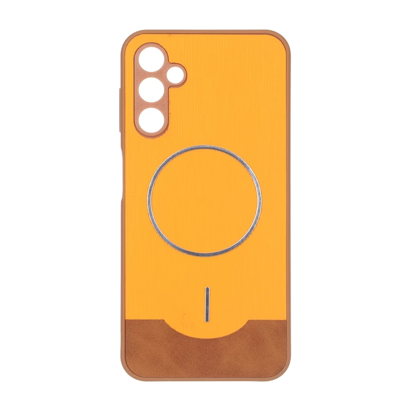 قاب Line Case جیر MagSafe فلزی محافظ لنزدار Samsung Galaxy A14 - نارنجی