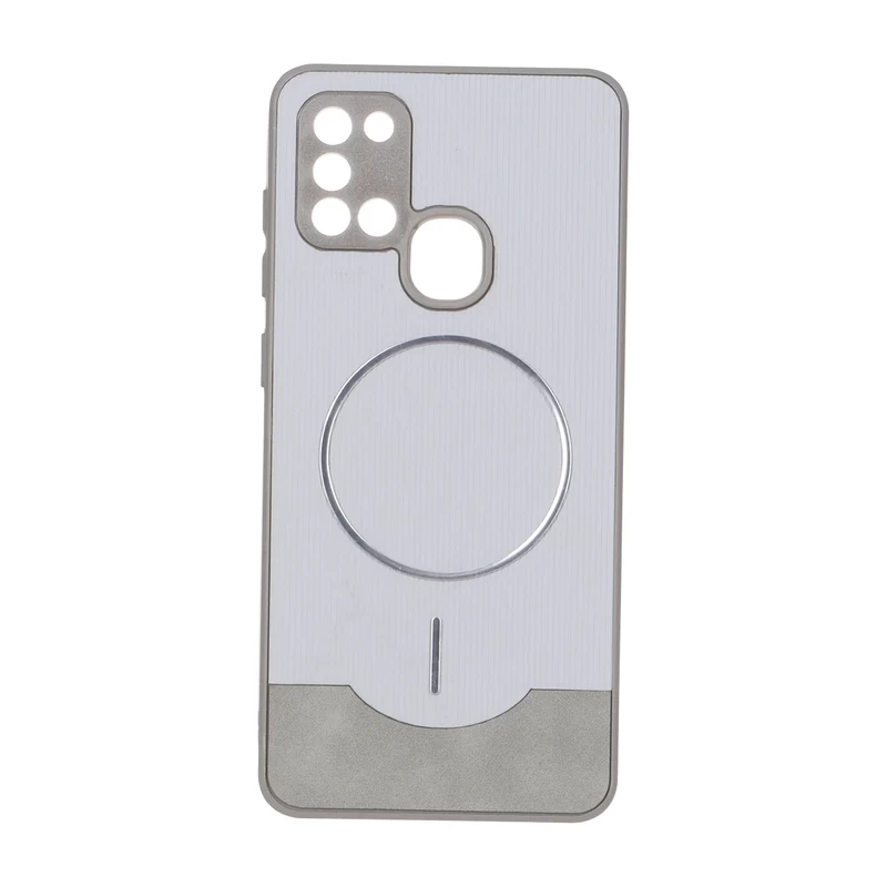 قاب Line Case جیر MagSafe فلزی محافظ لنزدار Samsung Galaxy A21s - طوسی