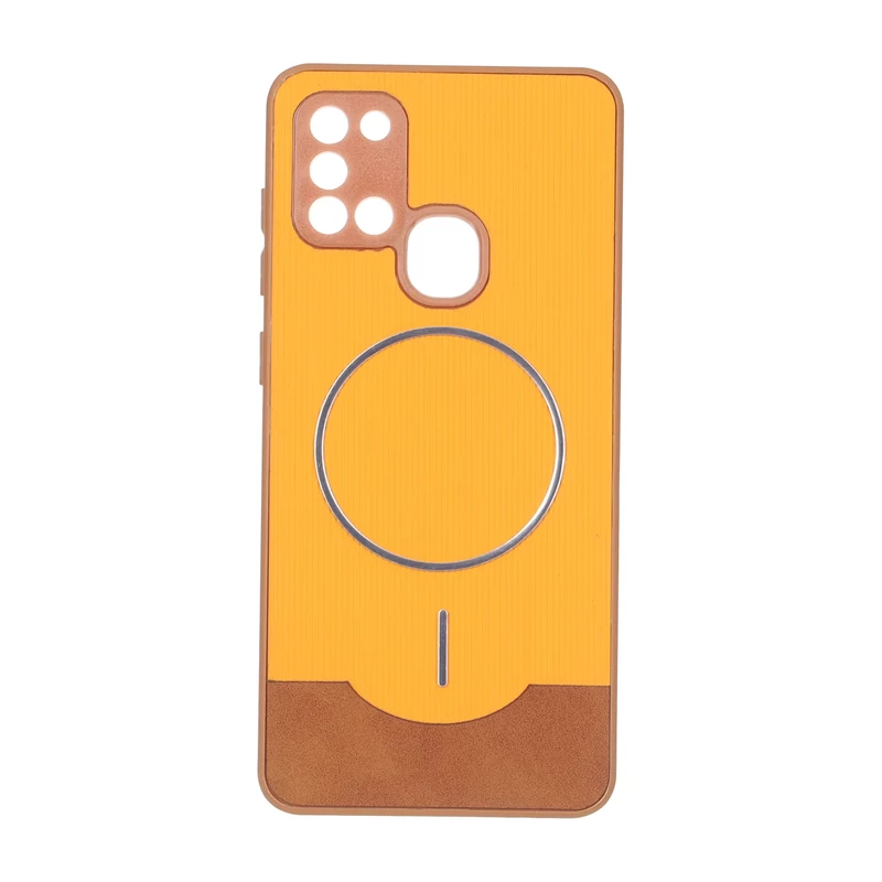 قاب Line Case جیر MagSafe فلزی محافظ لنزدار Samsung Galaxy A21s - نارنجی