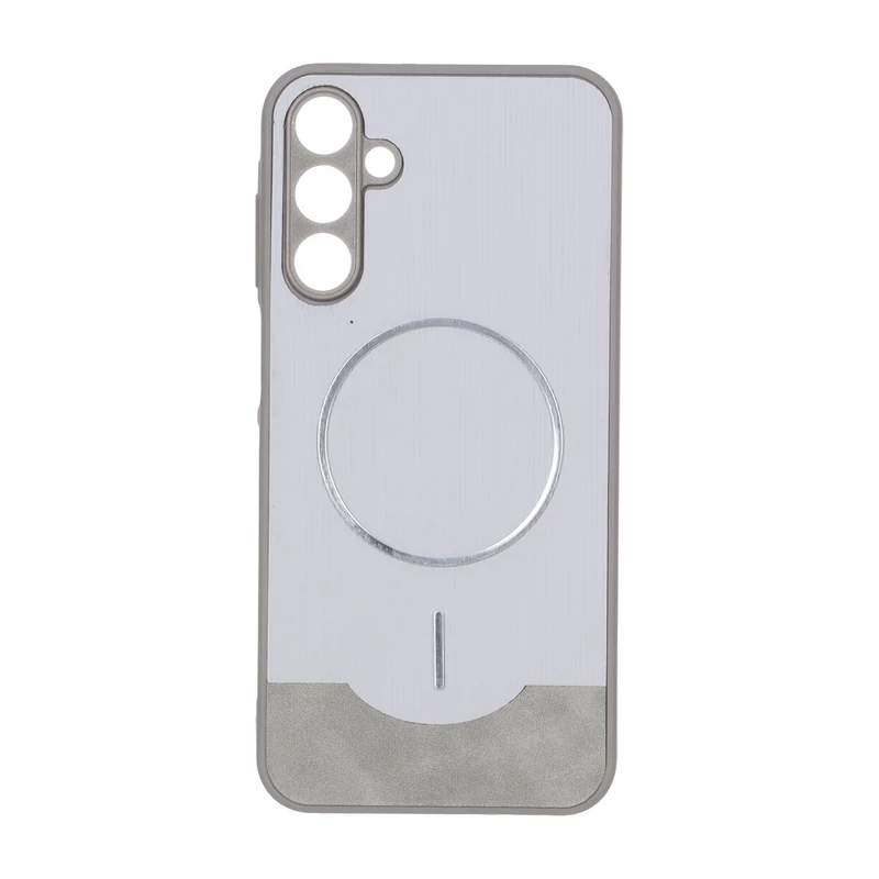 قاب Line Case جیر MagSafe فلزی محافظ لنزدار Samsung Galaxy A15 - طوسی