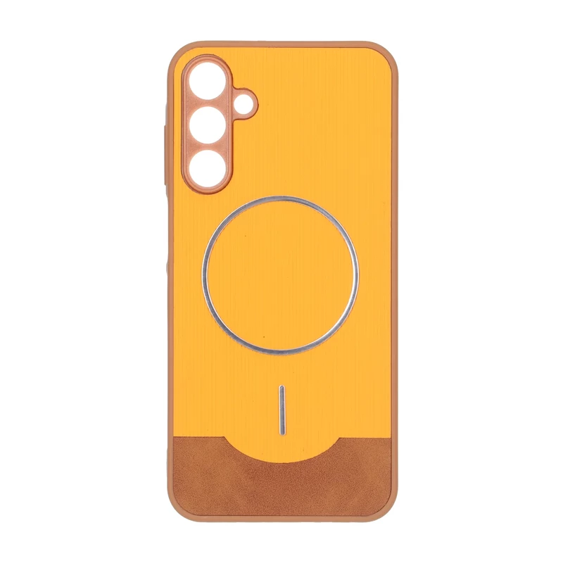 قاب Line Case جیر MagSafe فلزی محافظ لنزدار Samsung Galaxy A15 - نارنجی