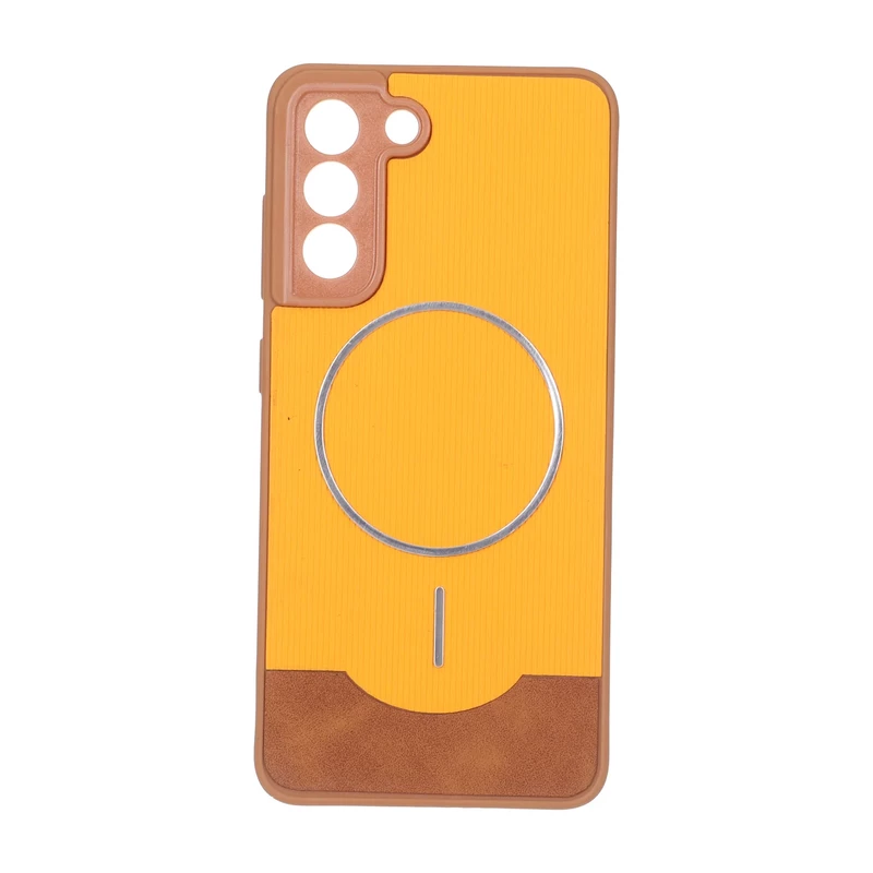 قاب Line Case جیر MagSafe فلزی محافظ لنزدار Samsung Galaxy S21 FE - نارنجی