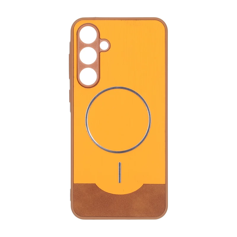 قاب Line Case جیر MagSafe فلزی محافظ لنزدار Samsung Galaxy A55 - نارنجی
