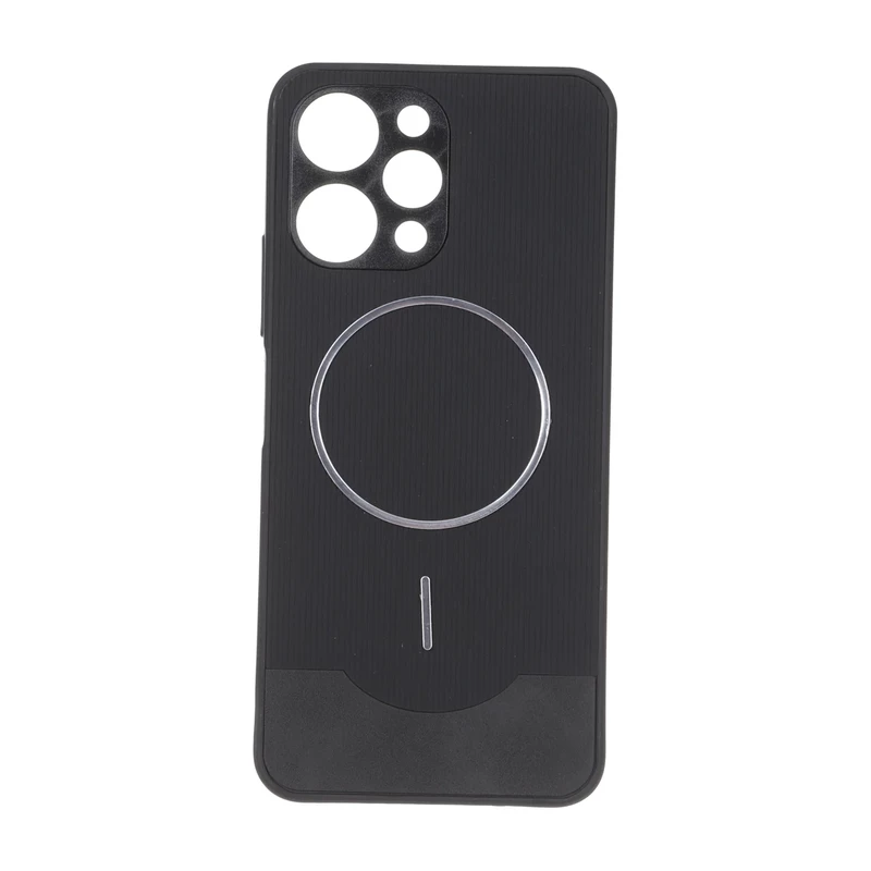 قاب Line Case جیر MagSafe فلزی محافظ لنزدار Xiaomi Redmi 12 / Poco M6 Pro 5G - مشکی