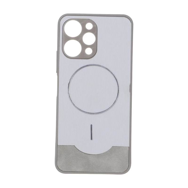 قاب Line Case جیر MagSafe فلزی محافظ لنزدار Xiaomi Redmi 12 / Poco M6 Pro 5G - طوسی