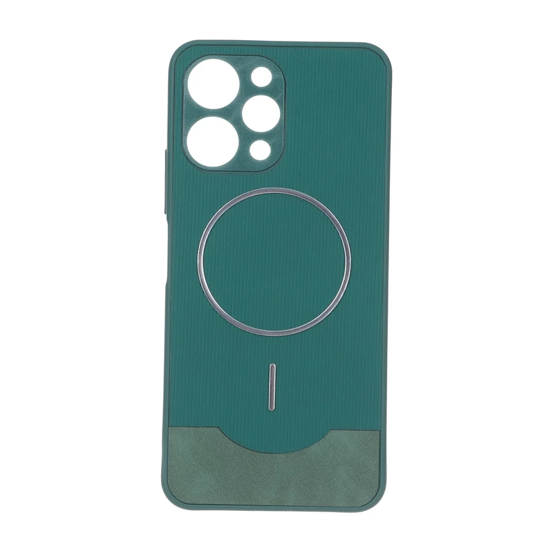 قاب Line Case جیر MagSafe فلزی محافظ لنزدار Xiaomi Redmi 12 / Poco M6 Pro 5G - سبز
