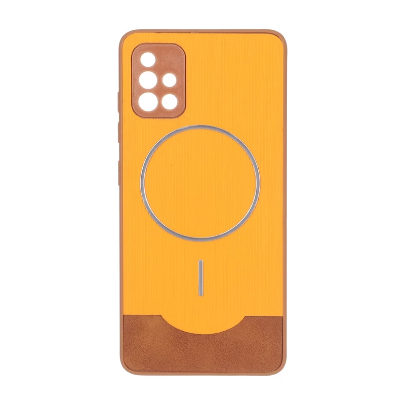 قاب Line Case جیر MagSafe فلزی محافظ لنزدار Samsung Galaxy A51 / M40s - نارنجی