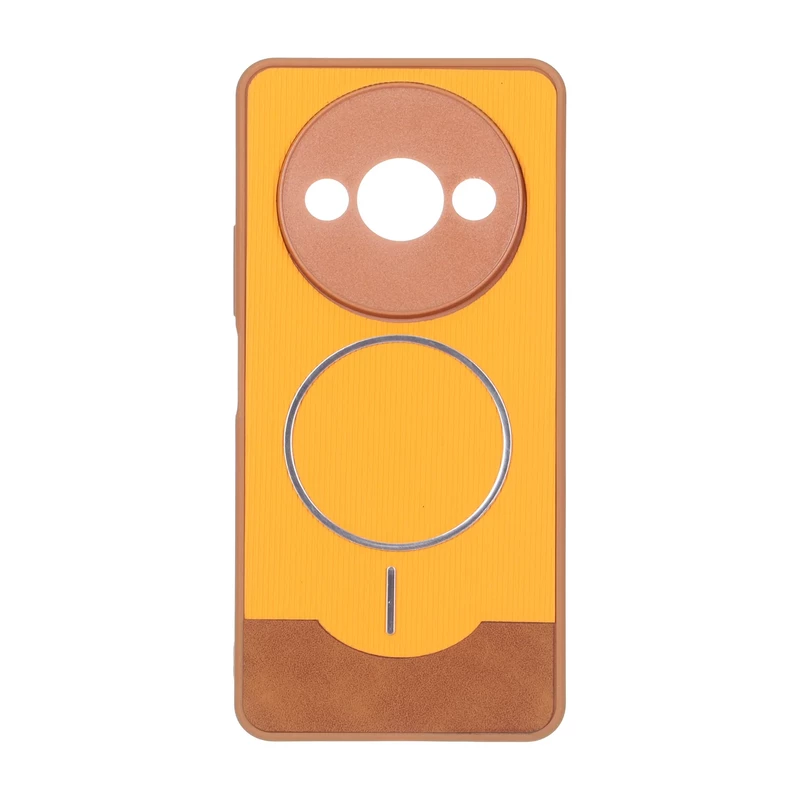 قاب Line Case جیر MagSafe فلزی محافظ لنزدار Xiaomi Redmi A3 / A3x / Poco C61 - نارنجی