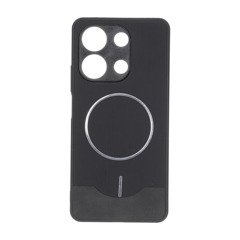 قاب Line Case جیر MagSafe فلزی محافظ لنزدار Xiaomi Redmi Note 13 4G - مشکی