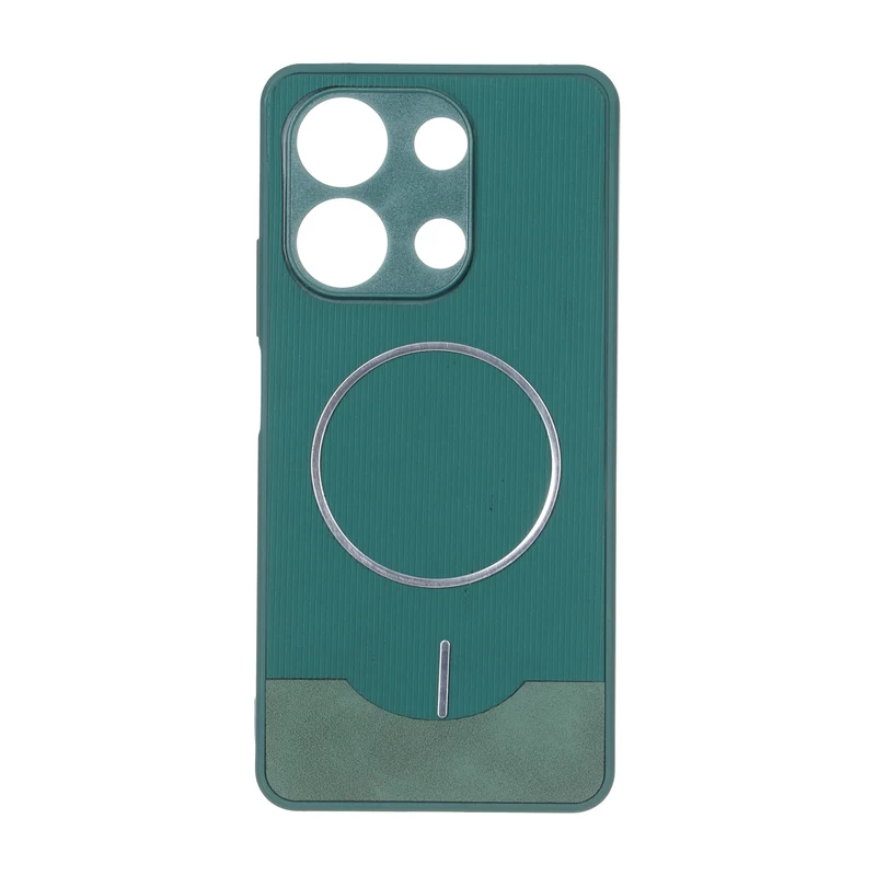 قاب Line Case جیر MagSafe فلزی محافظ لنزدار Xiaomi Redmi Note 13 4G - سبز