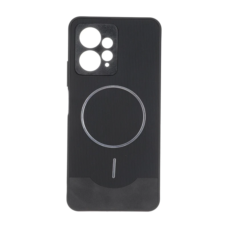 قاب Line Case جیر MagSafe فلزی محافظ لنزدار Xiaomi Redmi Note 12 4G - مشکی