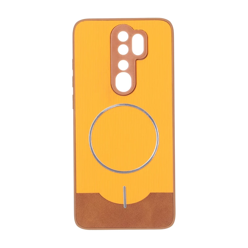 قاب Line Case جیر MagSafe فلزی محافظ لنزدار Xiaomi Redmi Note 8 Pro - نارنجی