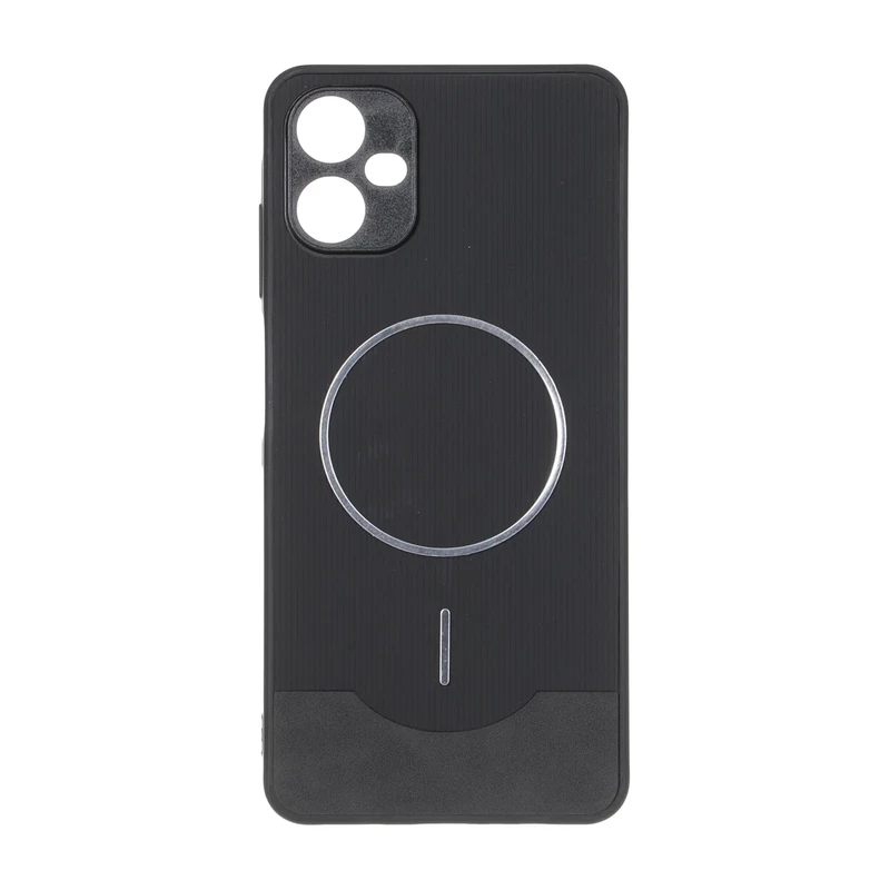 قاب Line Case جیر MagSafe فلزی محافظ لنزدار Samsung Galaxy A06 - مشکی