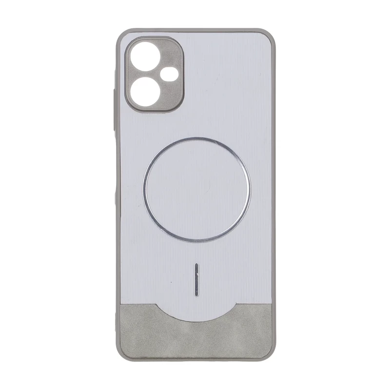 قاب Line Case جیر MagSafe فلزی محافظ لنزدار Samsung Galaxy A06 - طوسی