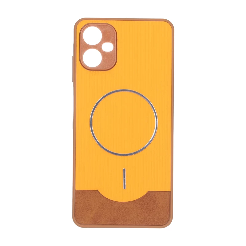 قاب Line Case جیر MagSafe فلزی محافظ لنزدار Samsung Galaxy A06 - نارنجی