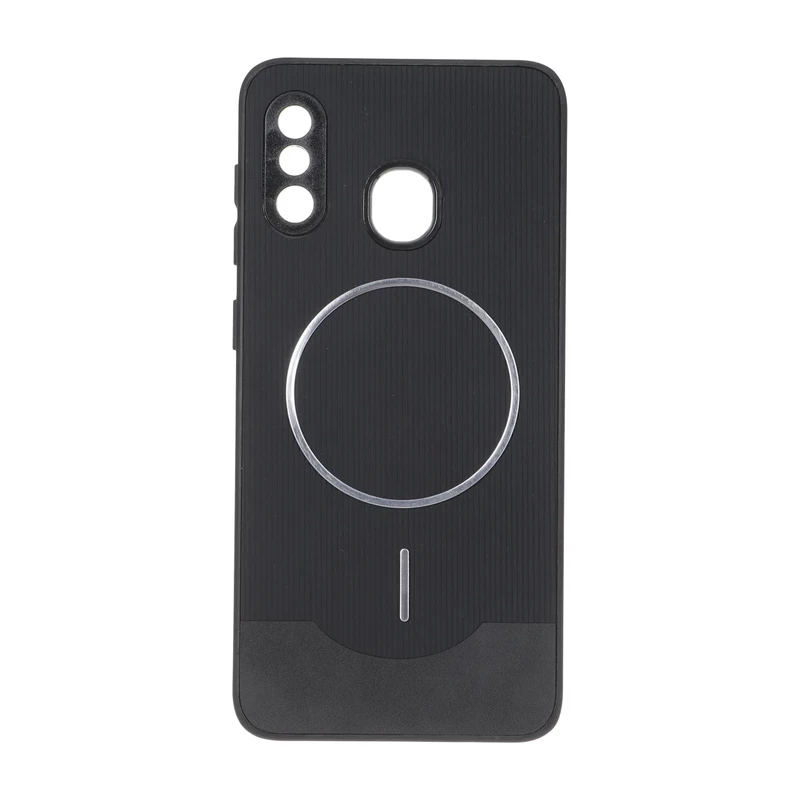 قاب Line Case جیر MagSafe فلزی محافظ لنزدار Samsung Galaxy A30 / A20 - مشکی