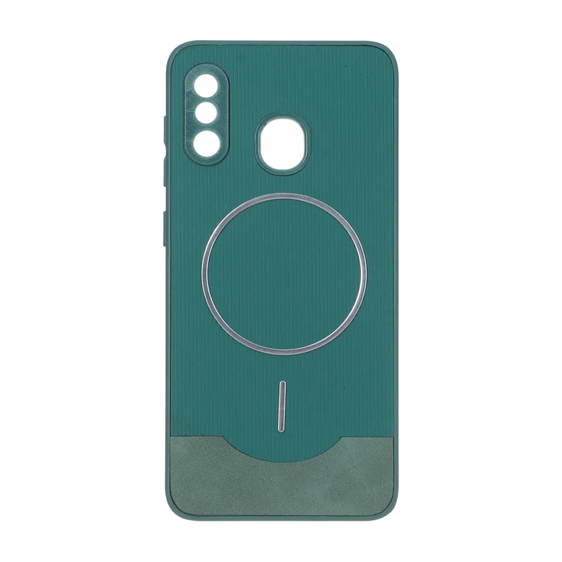 قاب Line Case جیر MagSafe فلزی محافظ لنزدار Samsung Galaxy A30 / A20 - سبز