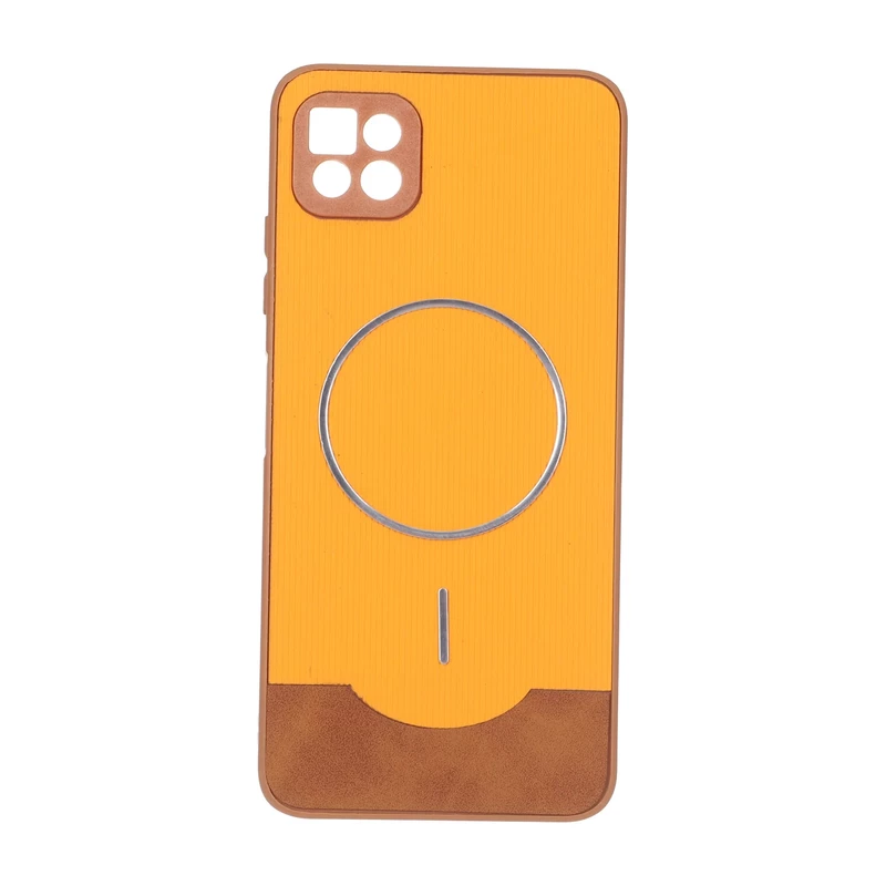 قاب Line Case جیر MagSafe فلزی محافظ لنزدار Samsung Galaxy A22 5G - نارنجی