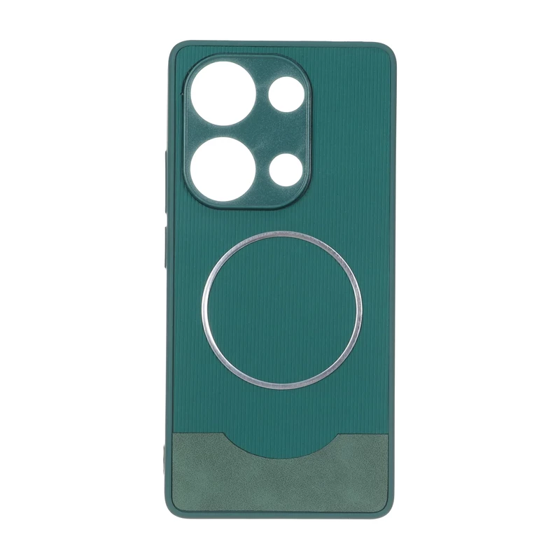 قاب Line Case جیر MagSafe فلزی محافظ لنزدار Xiaomi Redmi Note 14S / Note 13 Pro 4G / Poco M6 Pro 4G - سبز