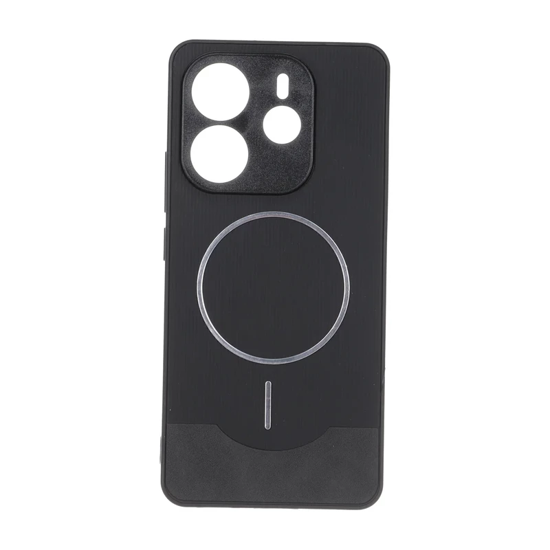 قاب Line Case جیر MagSafe فلزی محافظ لنزدار Xiaomi Redmi Note 14 4G - مشکی