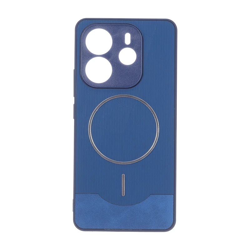 قاب Line Case جیر MagSafe فلزی محافظ لنزدار Xiaomi Redmi Note 14 4G - سرمه ای