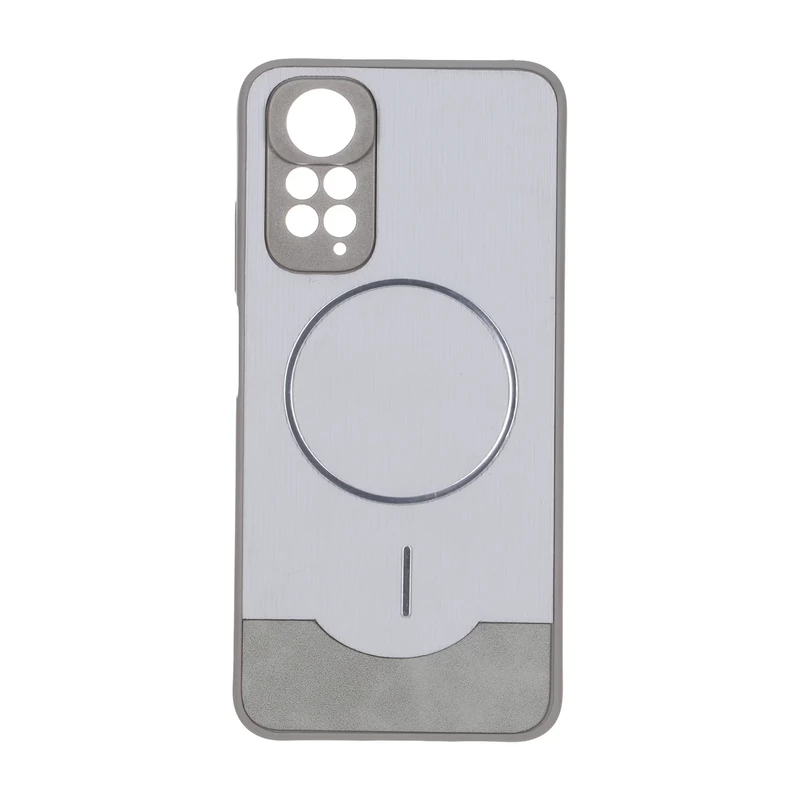 قاب Line Case جیر MagSafe فلزی محافظ لنزدار Xiaomi Redmi Note 11 4G / Redmi Note 11S - طوسی