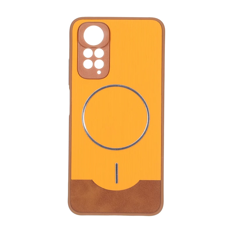 قاب Line Case جیر MagSafe فلزی محافظ لنزدار Xiaomi Redmi Note 11 4G / Redmi Note 11S - نارنجی