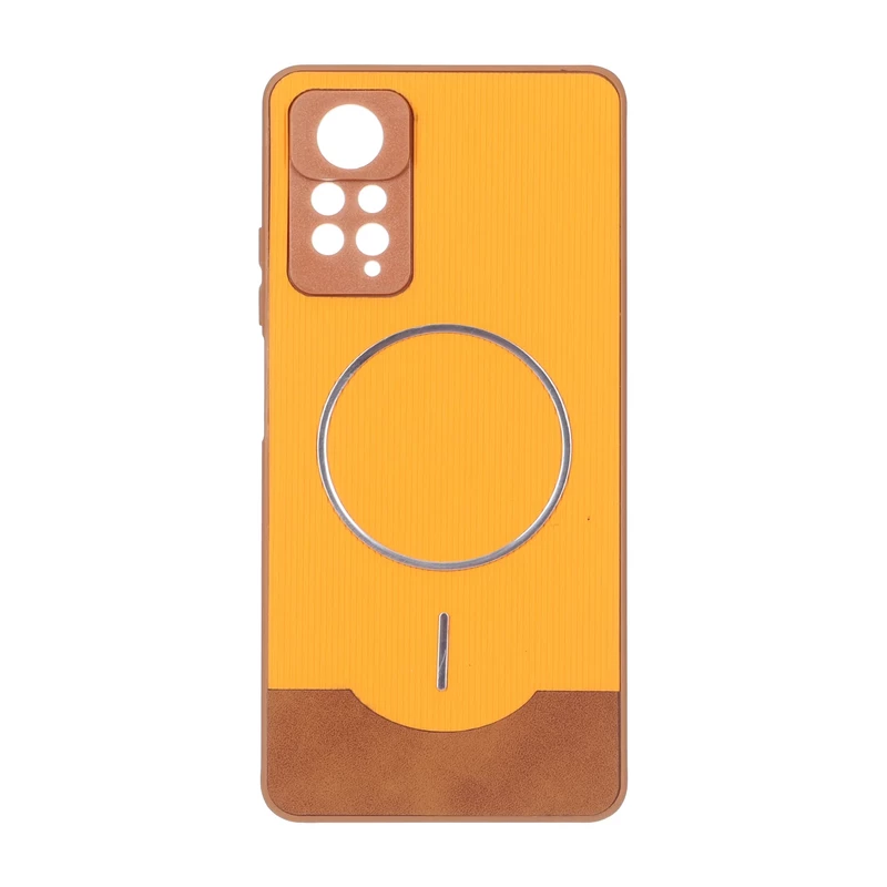 قاب Line Case جیر MagSafe فلزی محافظ لنزدار Xiaomi Redmi Note 12 Pro 4G / Redmi Note 11 Pro - نارنجی