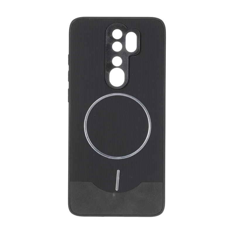 قاب Line Case جیر MagSafe فلزی محافظ لنزدار Xiaomi Redmi Note 8 Pro - مشکی