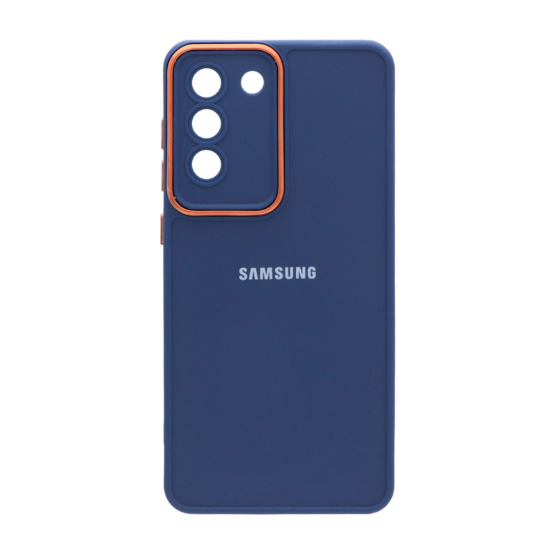 قاب Copper دور لنز متال لوگودار Samsung Galaxy S21 FE - سرمه ای