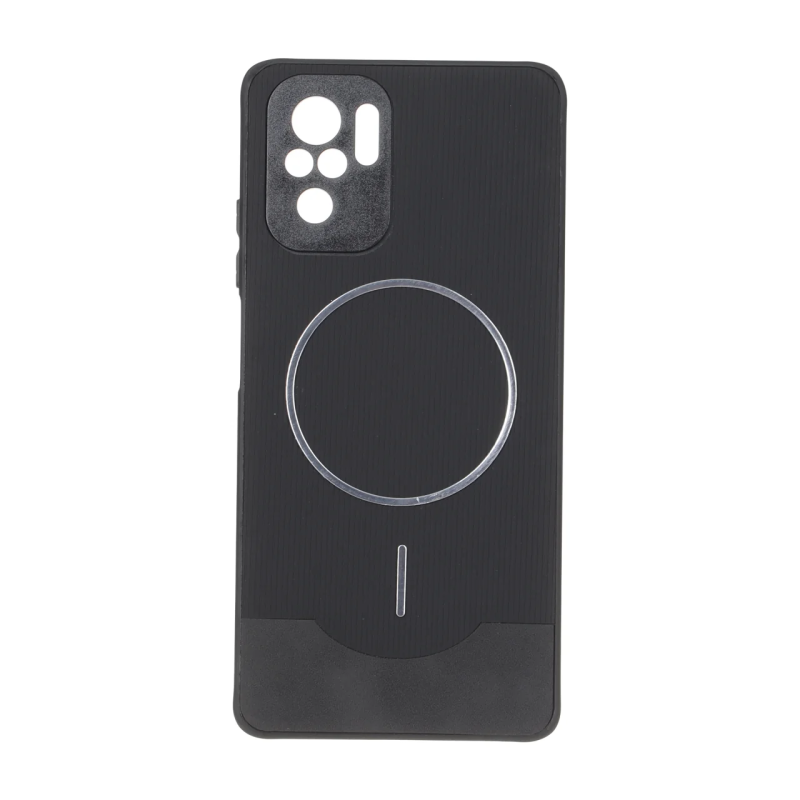 قاب Line Case جیر MagSafe فلزی محافظ لنزدار Xiaomi Redmi Note 10 4G / Redmi Note 10S / Poco M5S - مشکی