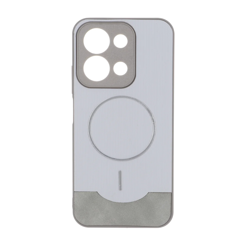 قاب Line Case جیر MagSafe فلزی محافظ لنزدار Xiaomi Redmi 15C / Poco C85 - طوسی