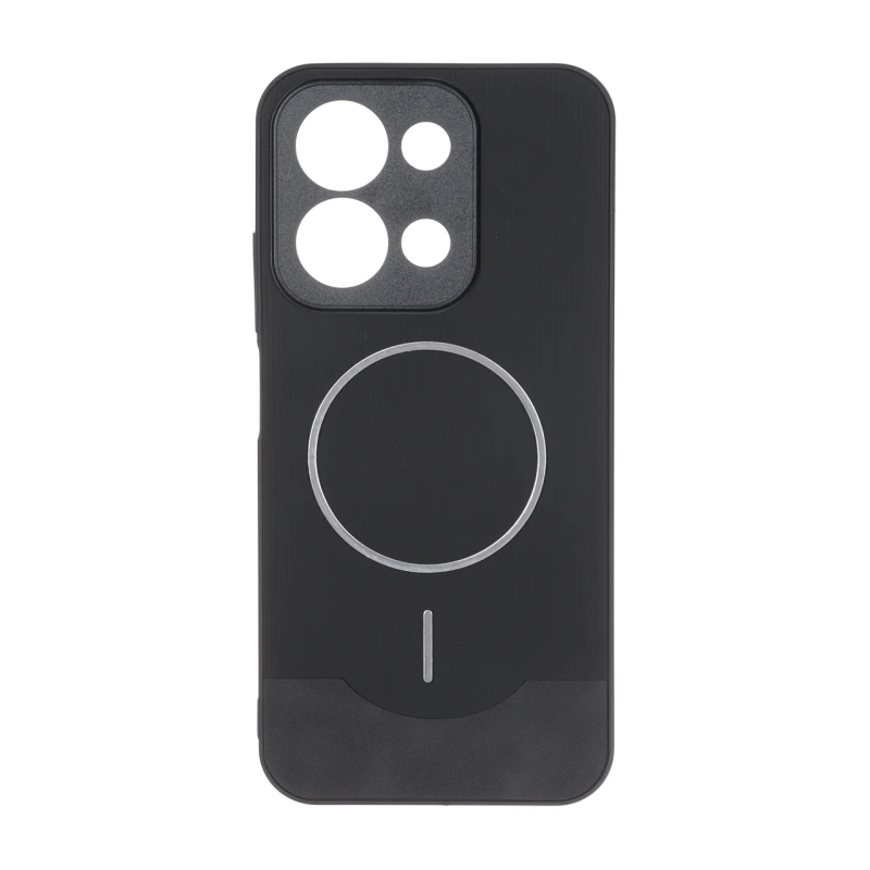 قاب Line Case جیر MagSafe فلزی محافظ لنزدار Xiaomi Redmi 15C / Poco C85 - مشکی