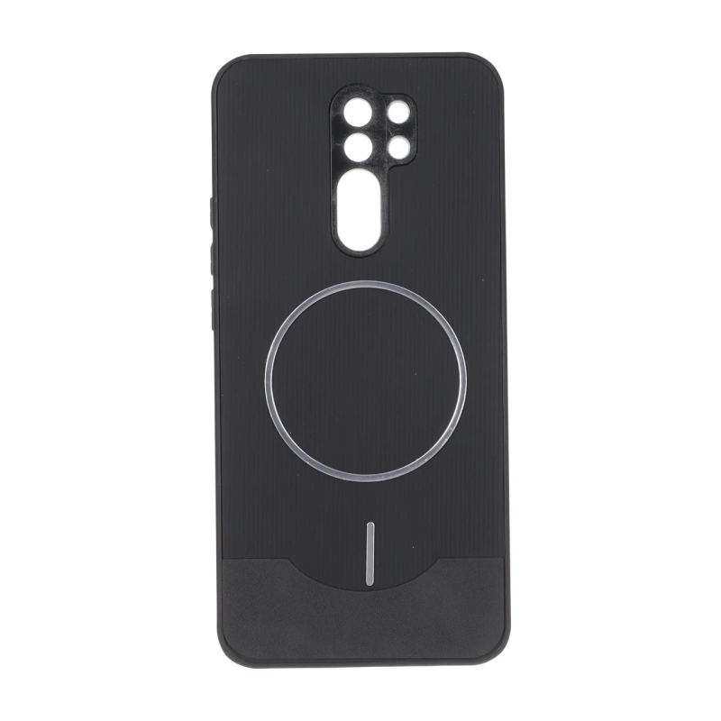 قاب Line Case جیر MagSafe فلزی محافظ لنزدار Xiaomi Redmi 9 / Redmi 9 Prime / Poco M2 - مشکی