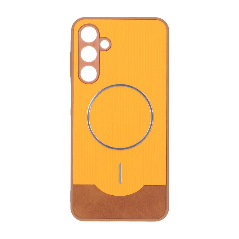 قاب Line Case جیر MagSafe فلزی محافظ لنزدار Samsung Galaxy A16 - نارنجی