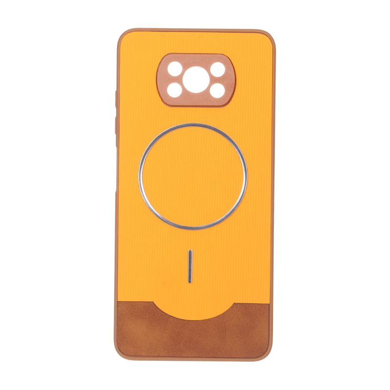 قاب Line Case جیر MagSafe فلزی محافظ لنزدار Xiaomi Poco X3 / Poco X3 Pro / Poco X3 NFC - نارنجی