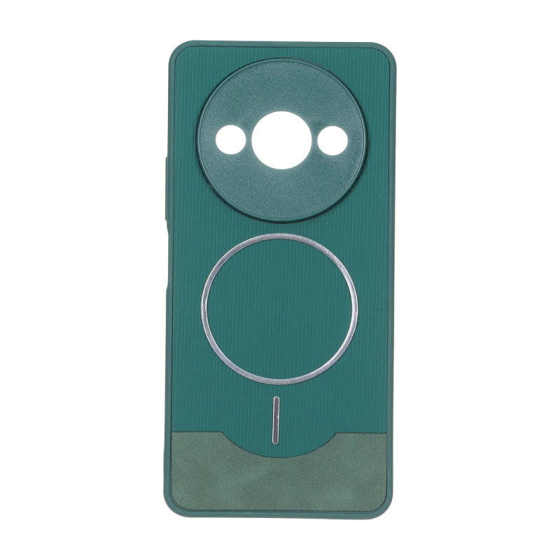 قاب Line Case جیر MagSafe فلزی محافظ لنزدار Xiaomi Redmi A3 / A3x / Poco C61 - سبز