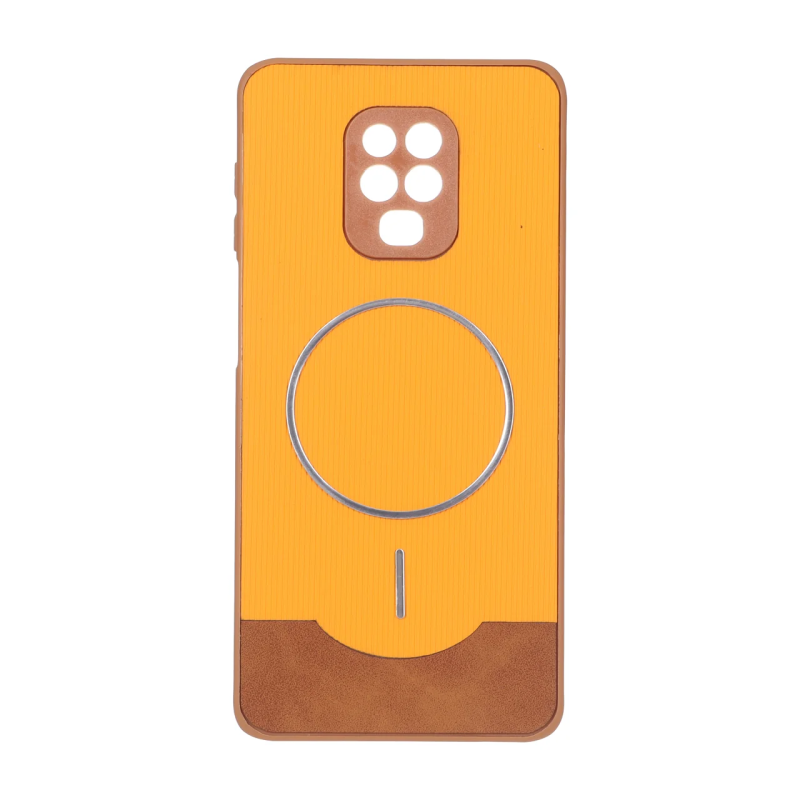 قاب Line Case جیر MagSafe فلزی محافظ لنزدار Xiaomi Redmi Note 9S / Redmi Note 9 Pro / Redmi Note 9 Pro Max - نارنجی