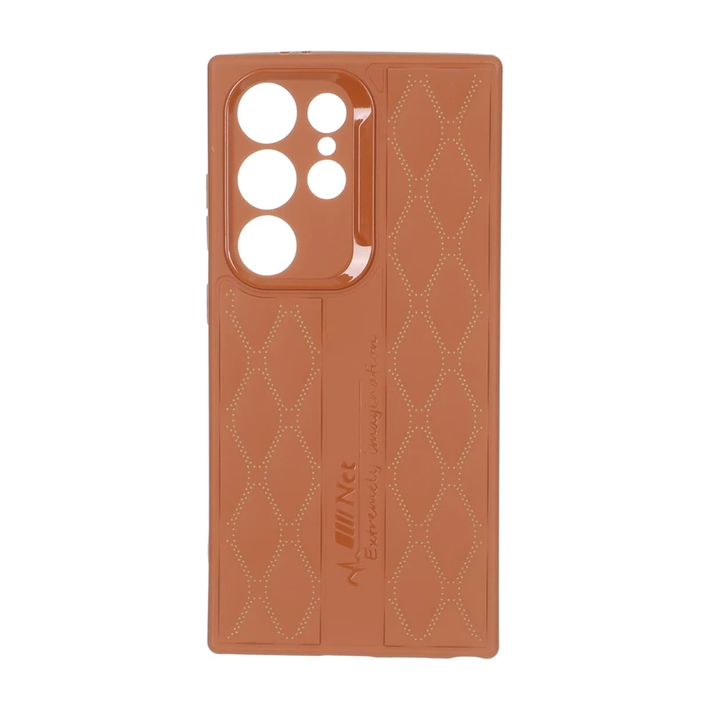 قاب پافر لوزی Imagination دور لنز براق Samsung Galaxy S24 Ultra - عسلی