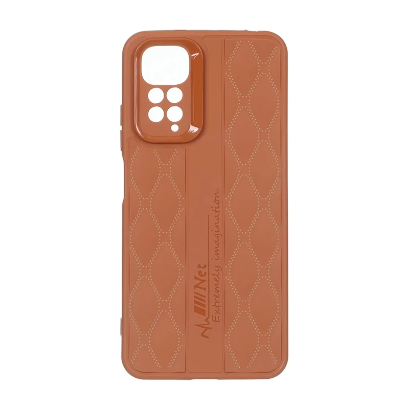 قاب پافر لوزی Imagination دور لنز براق Xiaomi Redmi Note 11 4G / Redmi Note 11S - عسلی