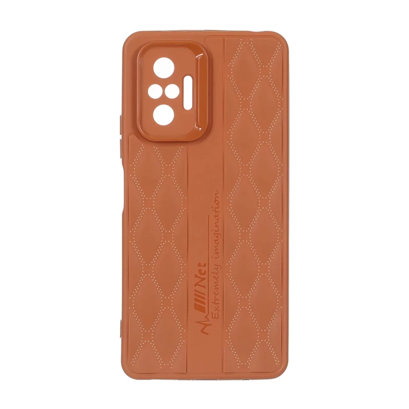 قاب پافر لوزی Imagination دور لنز براق Xiaomi Redmi Note 10 Pro 4G / Redmi Note 10 Pro Max - عسلی